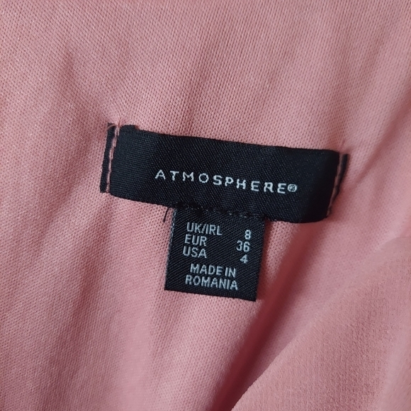 Atmosphere pink mini dress layered top spaghetti strap chiffon size 4 - Picture 3 of 8